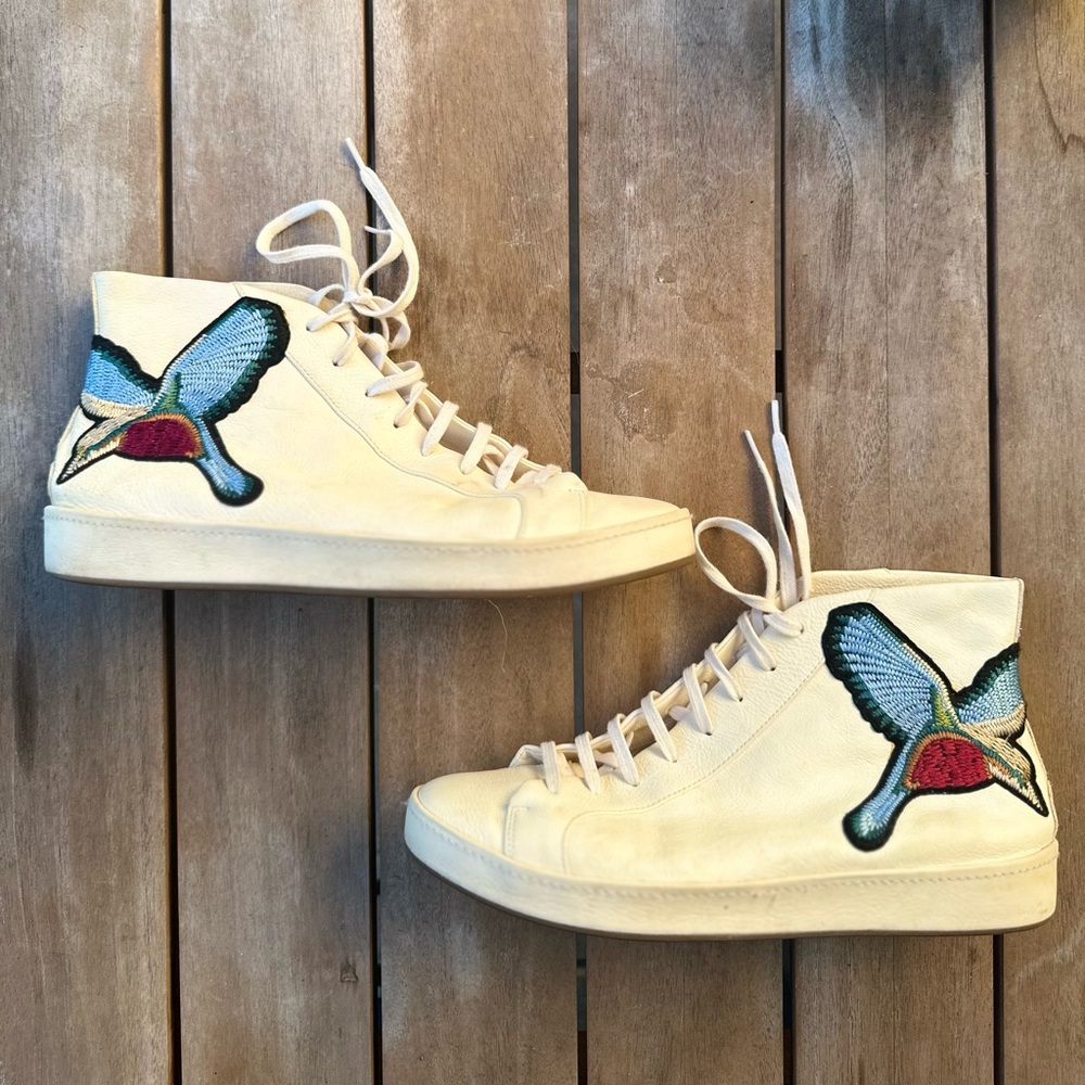 Joie Embroidered High-Top Sneakers